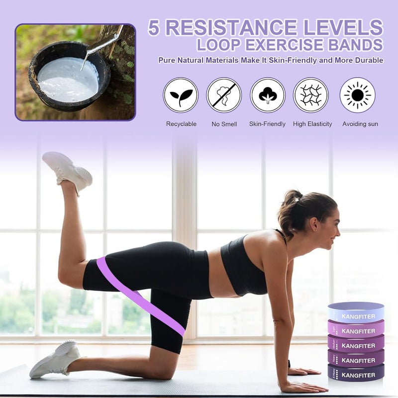 KANGFITER Pilates Equipment Kit for Home Workout, Pilates Ring and Ball Set with Adjustable Ankle Wrist Weights, Resistance Bands, Tape Measure, Bag, Pilates Essentials Accessories for Women Yoga - Image 5